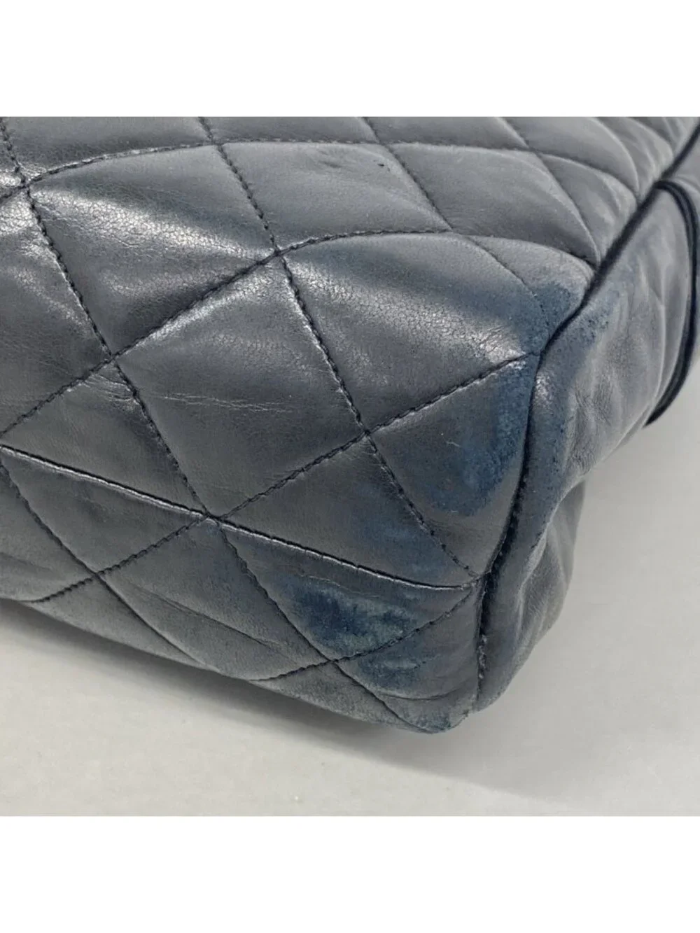 Chanel Shoulder Bag Quilted Lambskin Black Gold